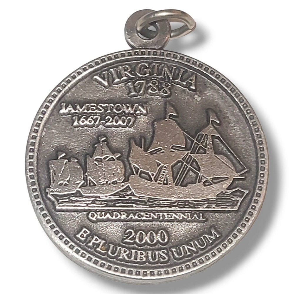 Virginia Quarter Dollar Pendant CAMCO Jamestown 1607-2007 Coin Holder - Picture 2 of 3
